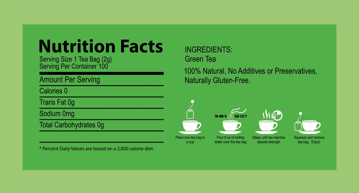 Natural Green Tea (100 Tea Bags)