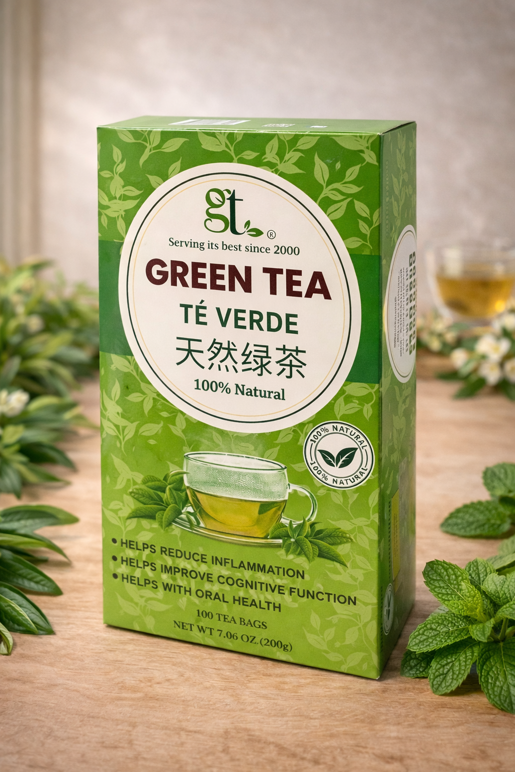 Natural Green Tea (100 Tea Bags)