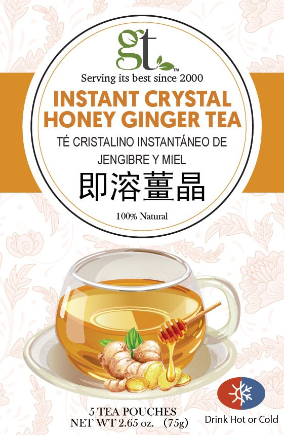 Instant Crystal Honey Ginger Tea (5 Tea Pouches)