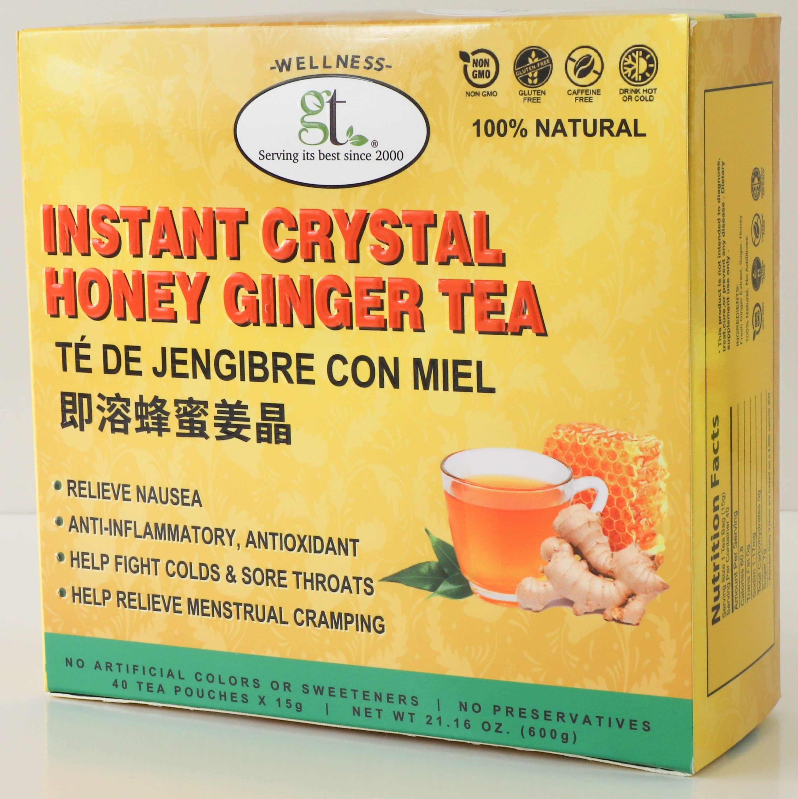 Instant Crystal Honey Ginger Tea (40 Tea Pouches) - GT - GoTo Tea