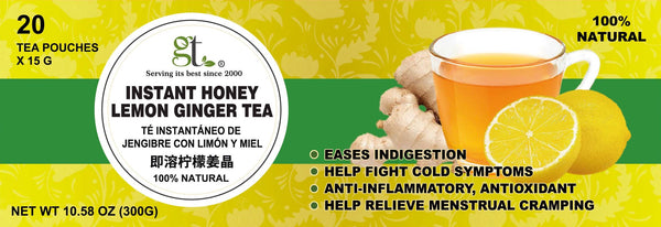 Instant Honey Lemon Ginger Tea (20 Tea Pouches) - GT - GoTo Tea by