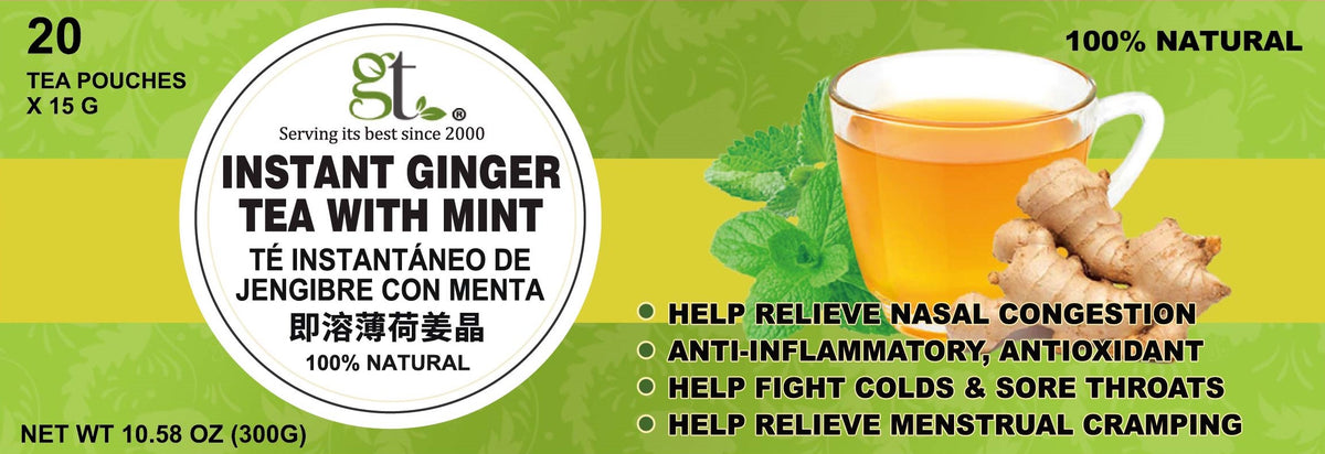 Instant Ginger Tea With Mint (20 Tea Pouches)