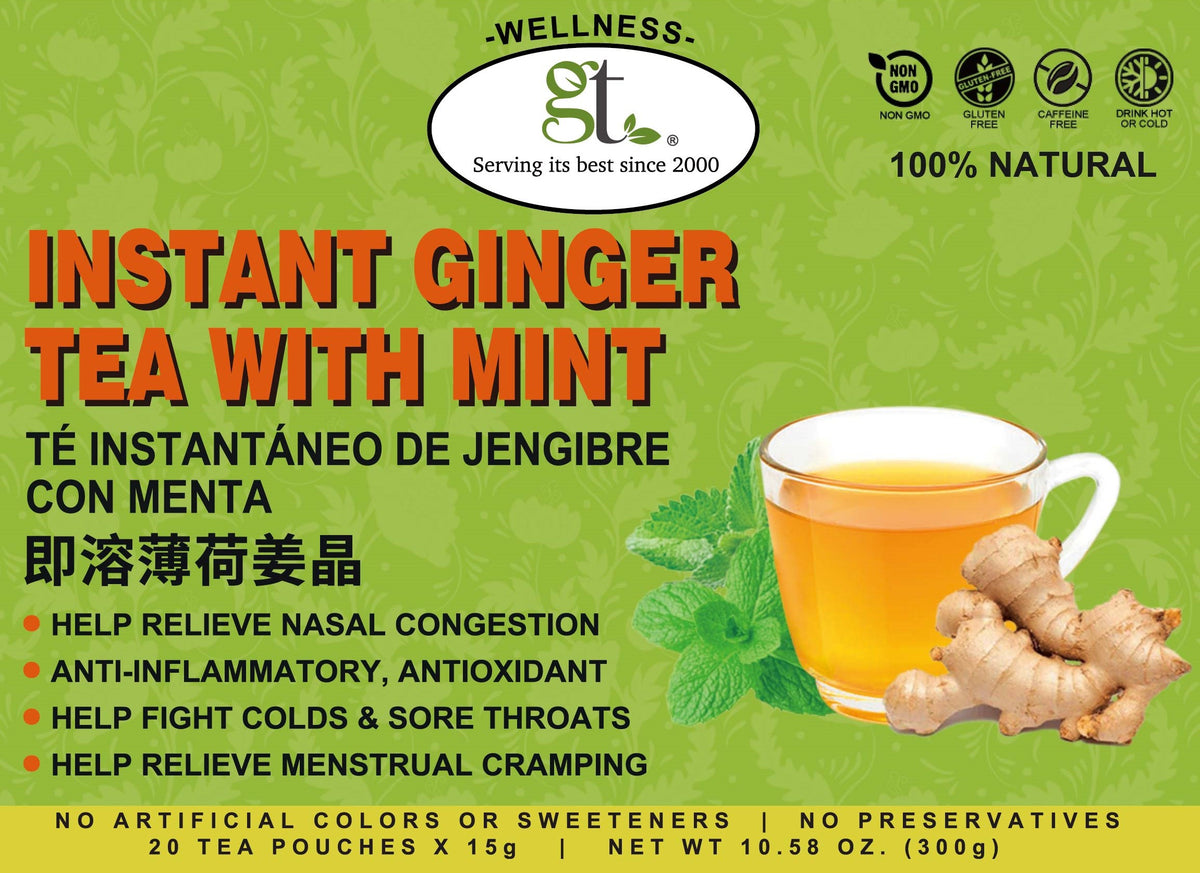 Instant Ginger Tea With Mint (20 Tea Pouches)