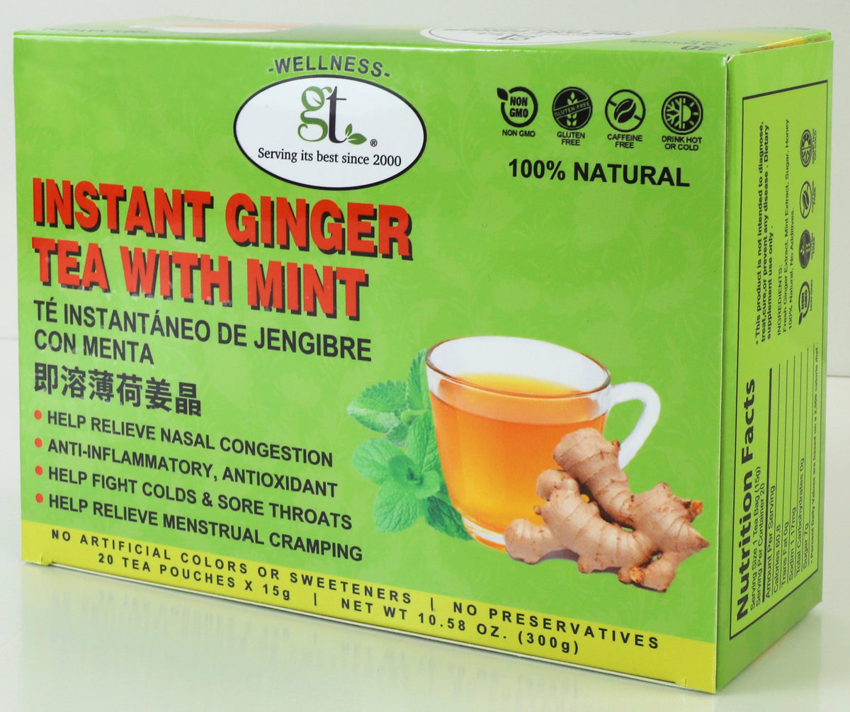 Instant Ginger Tea With Mint (20 Tea Pouches)