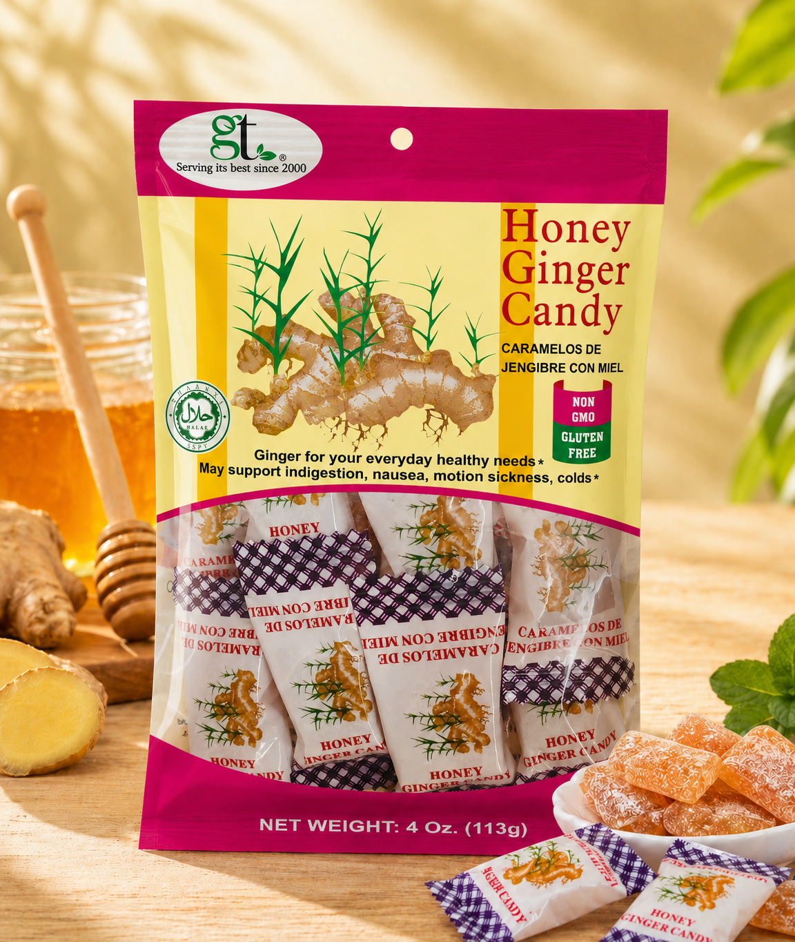 Honey Ginger Candy - GT - GoTo Tea by New Midori Trading Inc.
