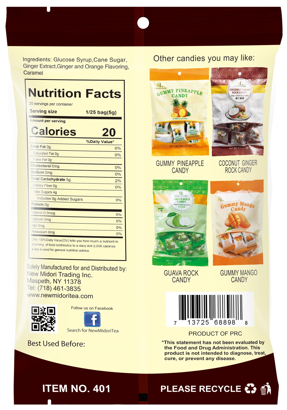 Amber Ginger Rock® Candy