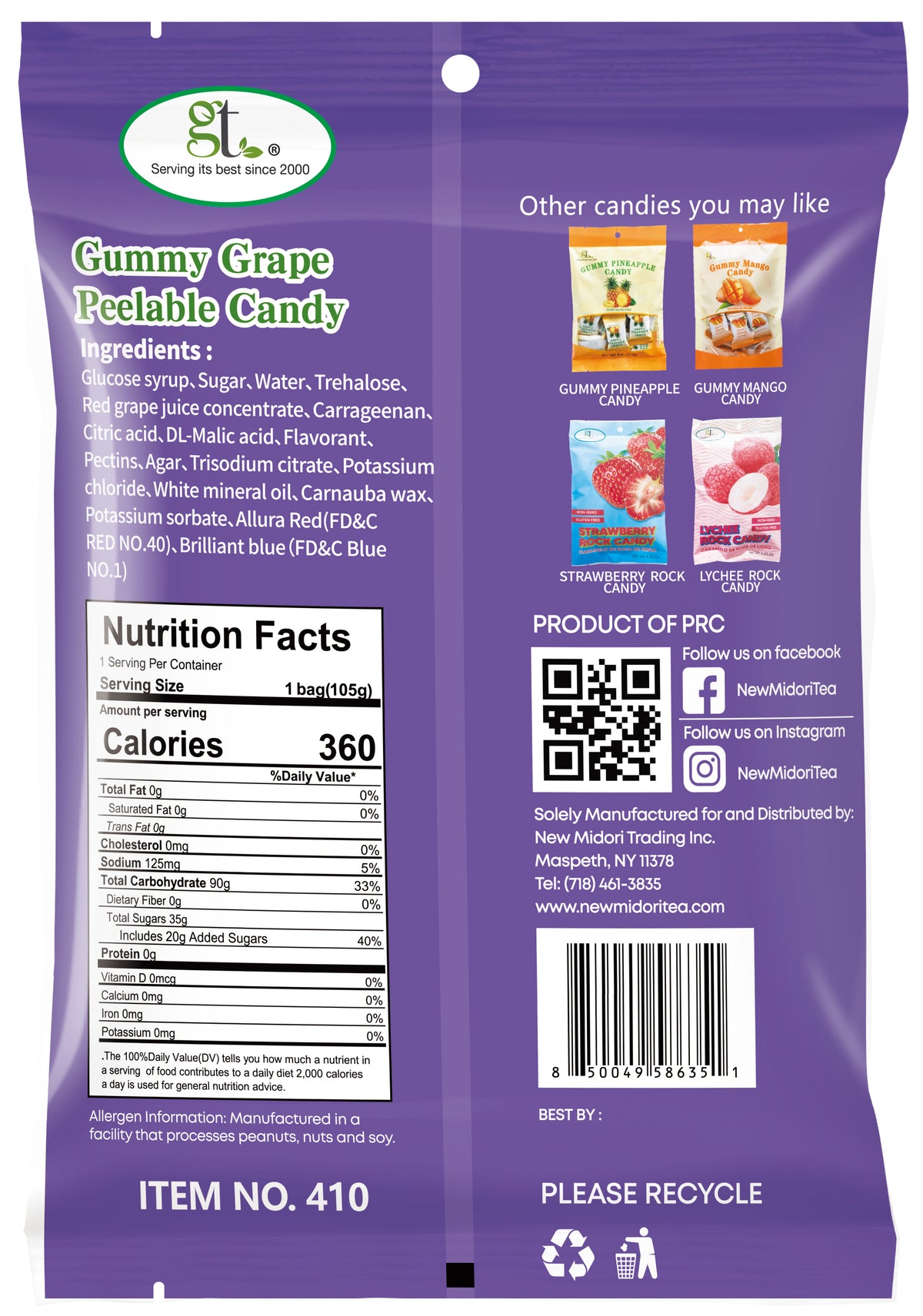 4 Pack Tropical Gummy Collection
