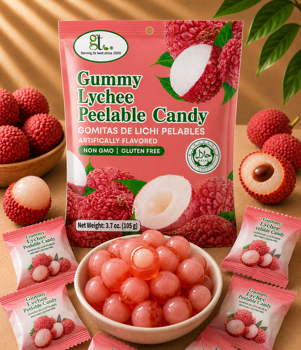 Gummy Lychee Peelable Candy - GT - GoTo Tea by New Midori Trading Inc.