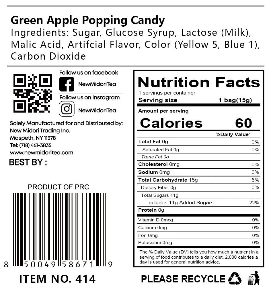 Green Apple Popping Candy