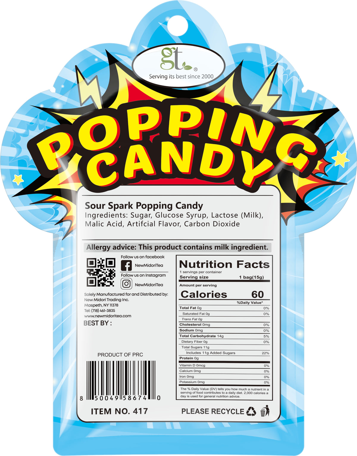 Sour Spark Popping Candy