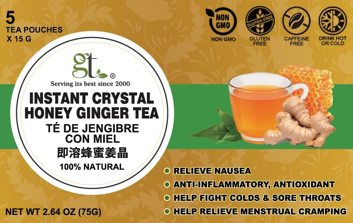 Instant Crystal Honey Ginger Tea (5 Tea Pouches)