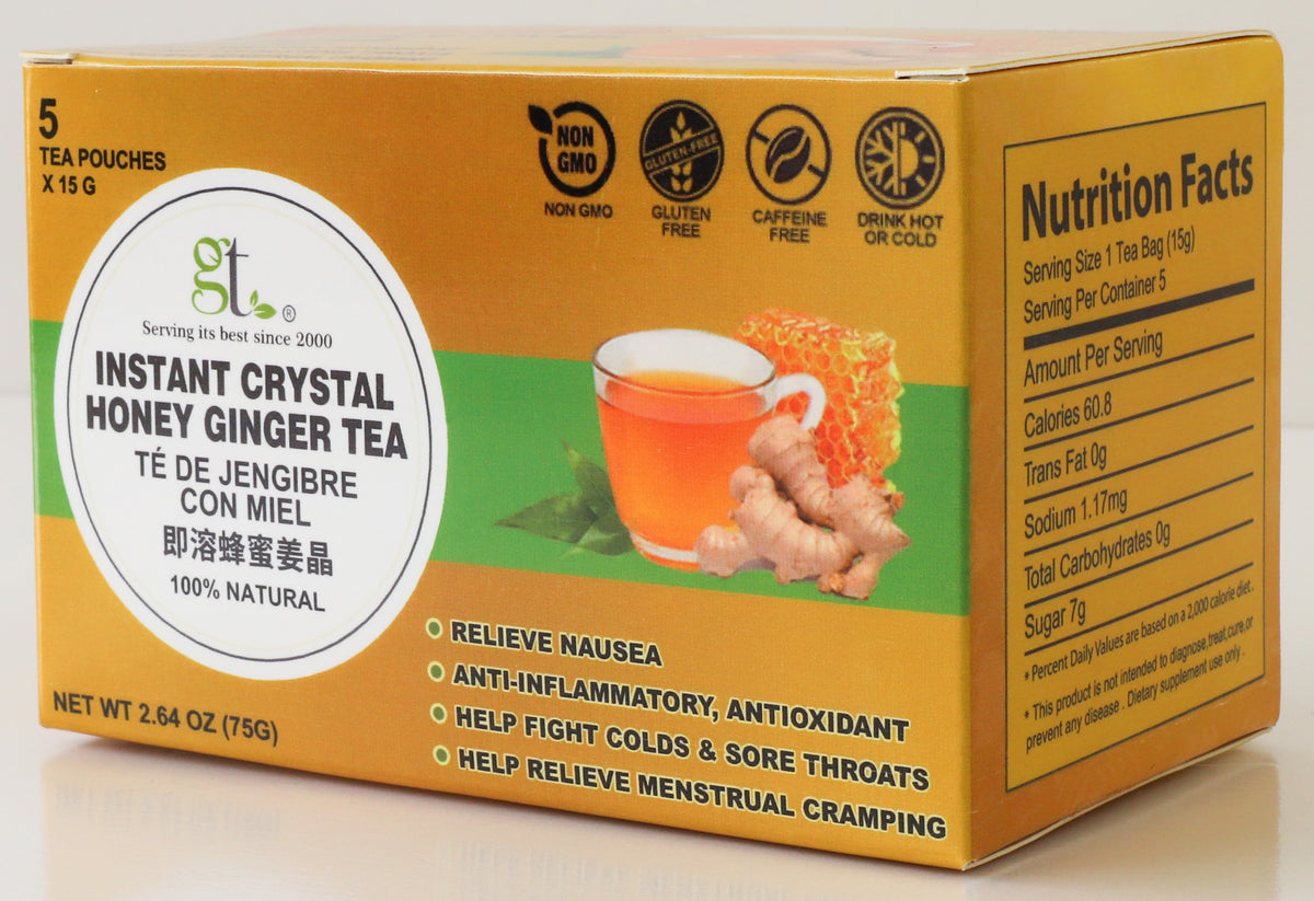 Instant Crystal Honey Ginger Tea (5 Tea Pouches)