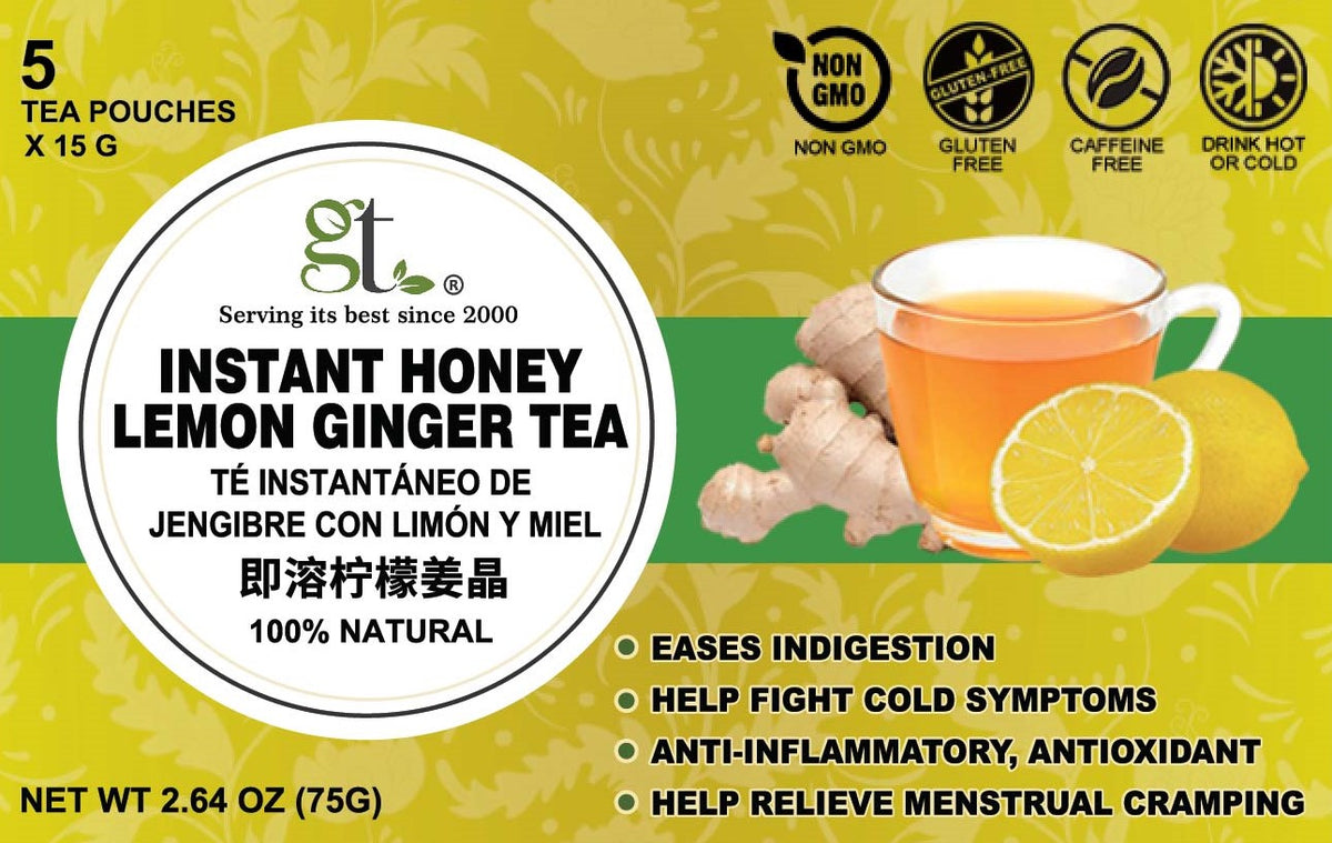 Instant Honey Lemon Ginger Tea (5 Tea Pouches)