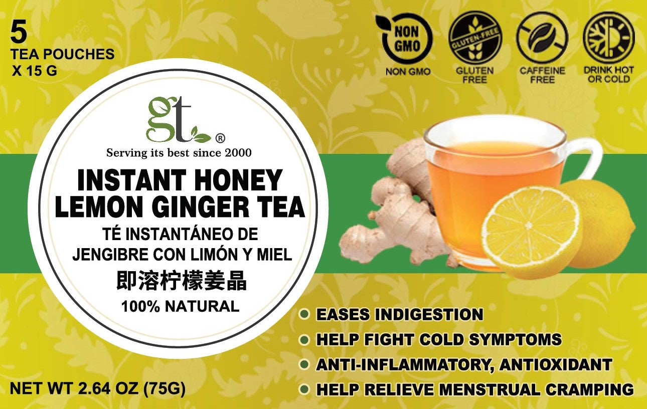 Instant Honey Lemon Ginger Tea (5 Tea Pouches)