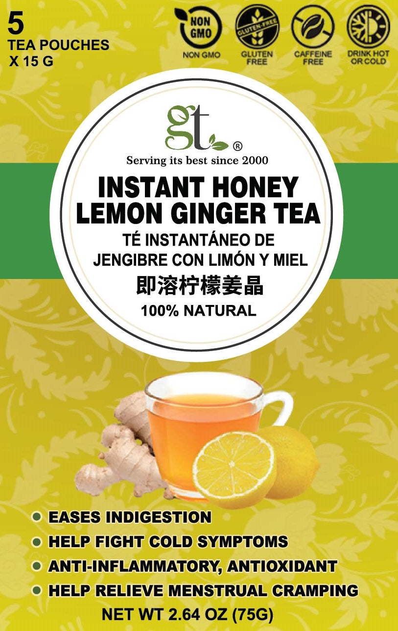 Instant Honey Lemon Ginger Tea (5 Tea Pouches)