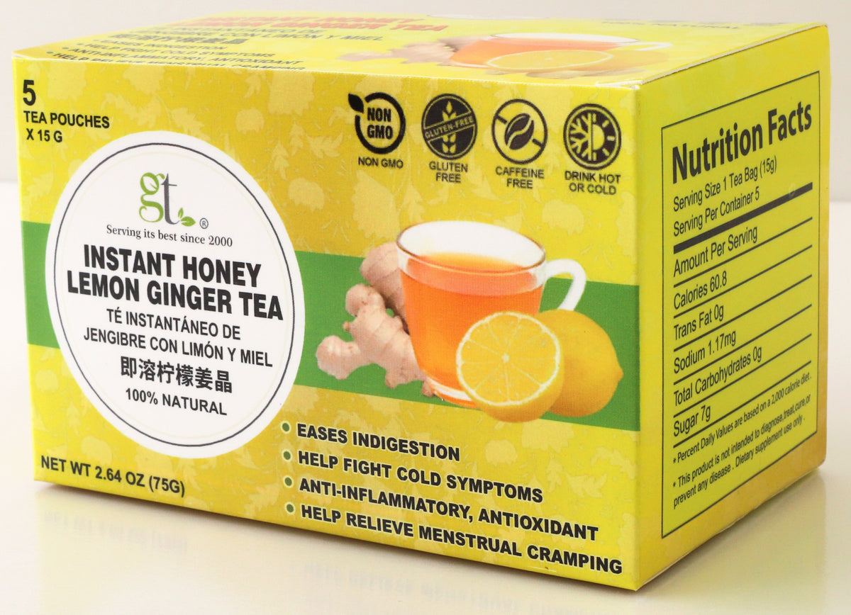 Instant Honey Lemon Ginger Tea (5 Tea Pouches)