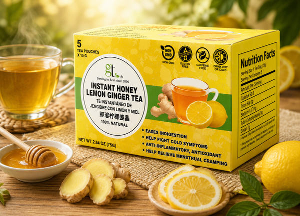 Instant Honey Lemon Ginger Tea (5 Tea Pouches) - GT - GoTo Tea by