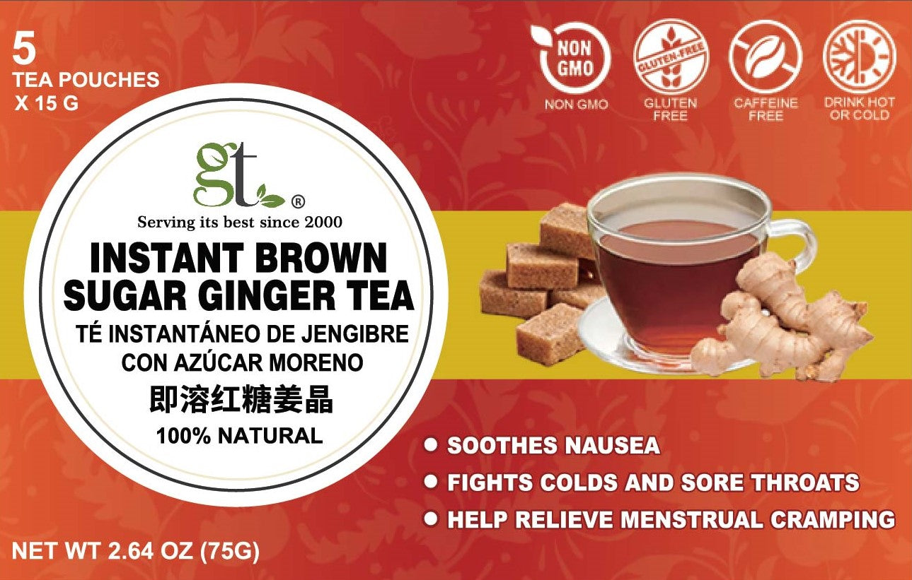 Instant Brown Sugar Ginger Tea (5 Tea Pouches)