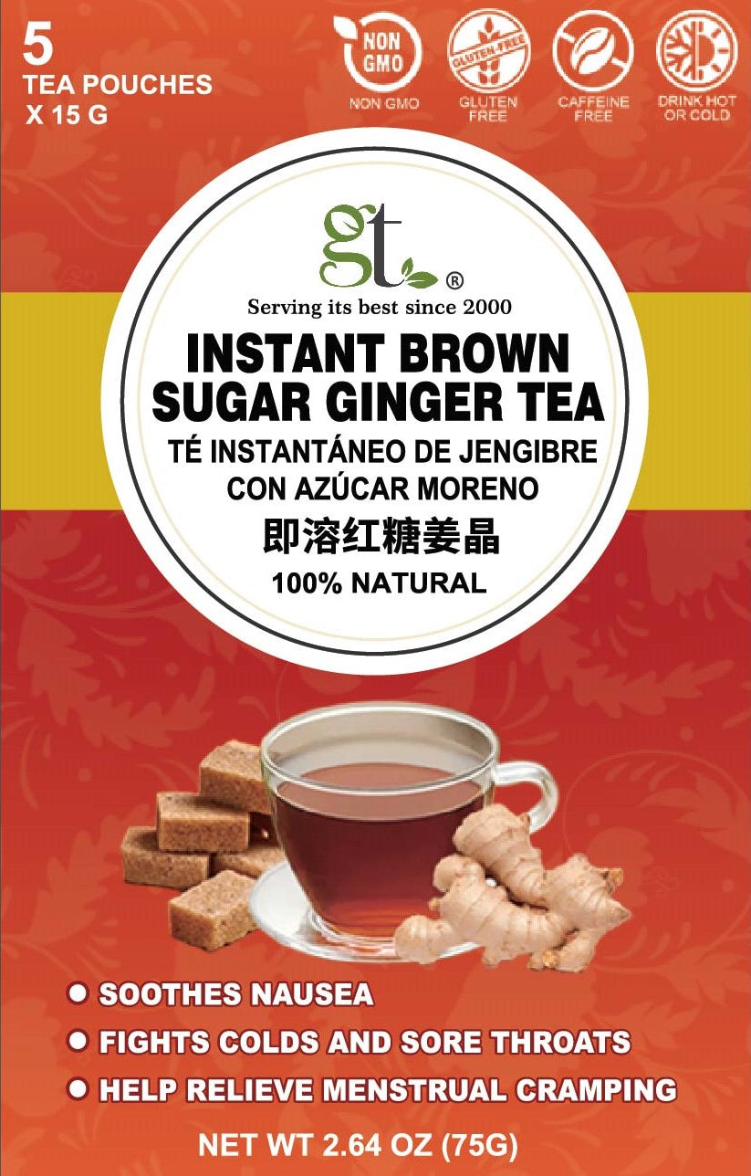 Instant Brown Sugar Ginger Tea (5 Tea Pouches)