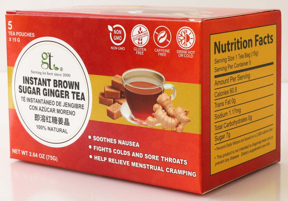 Instant Brown Sugar Ginger Tea (5 Tea Pouches)