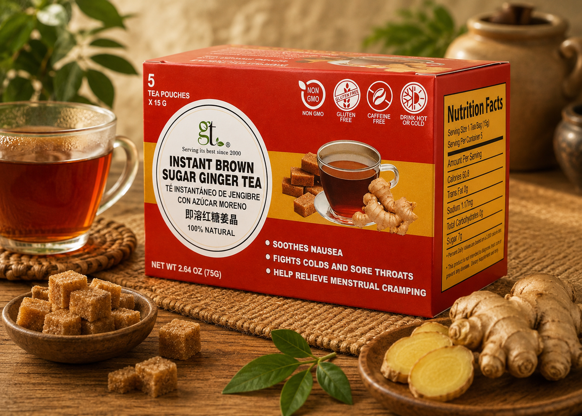 Instant Brown Sugar Ginger Tea (5 Tea Pouches)