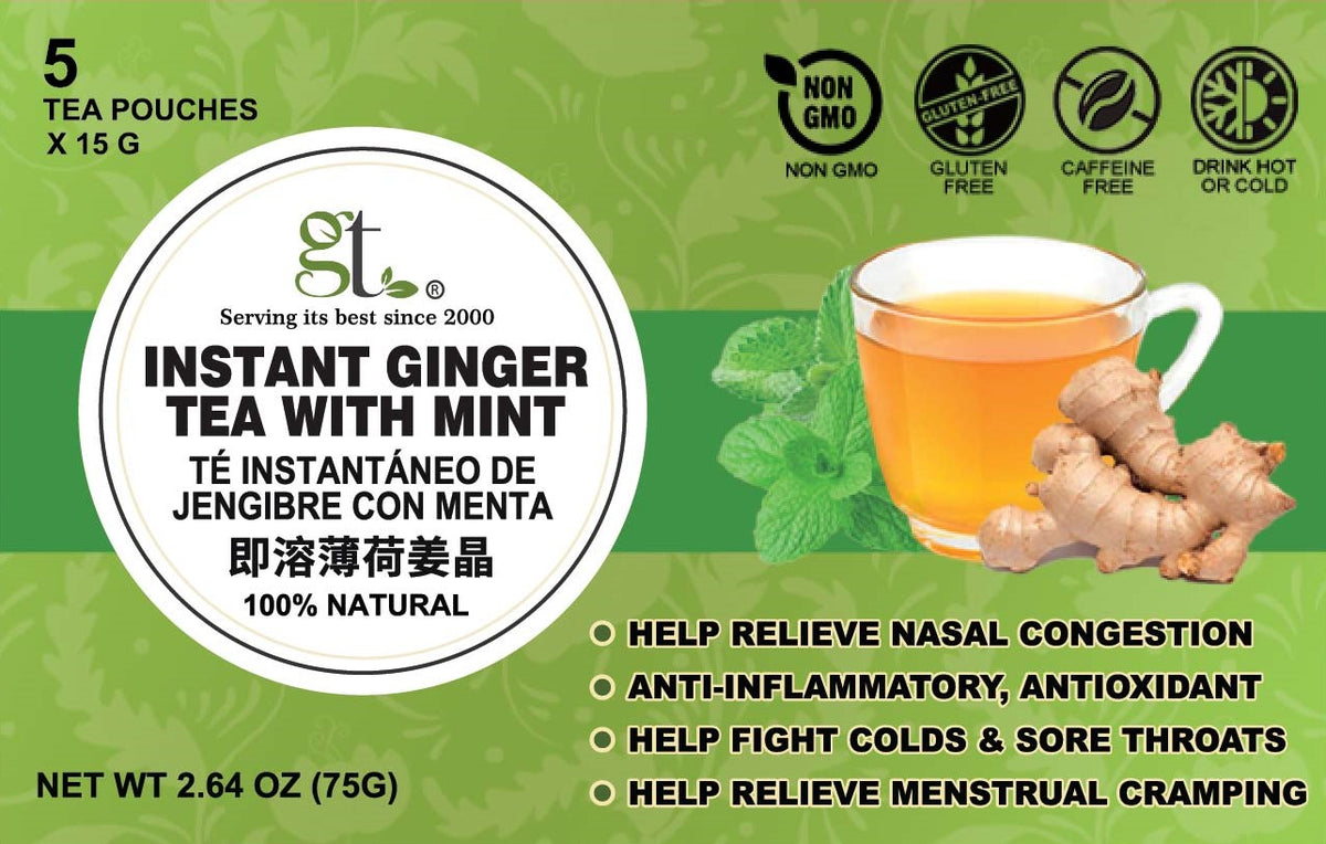 Instant Ginger Tea With Mint (5 Tea Pouches)