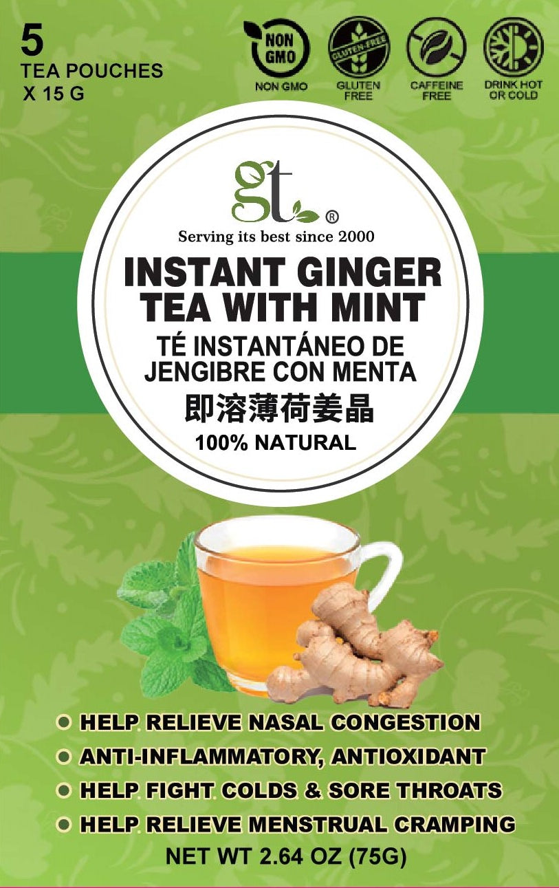 Instant Ginger Tea With Mint (5 Tea Pouches)