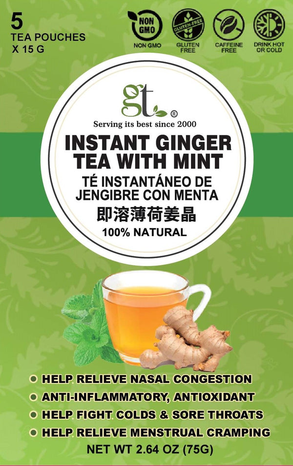 Instant Ginger Tea With Mint (5 Tea Pouches) - GT - GoTo Tea by
