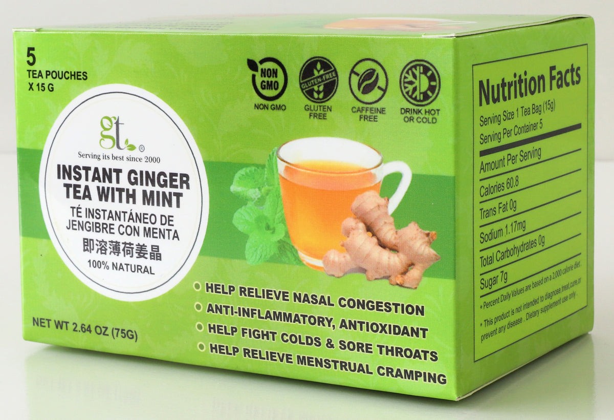 Instant Ginger Tea With Mint (5 Tea Pouches)