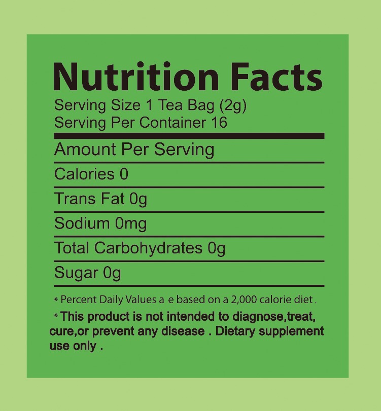 Natural Green Tea (16 Tea Bags)