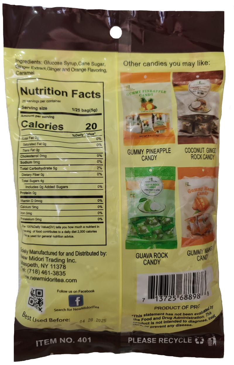 Amber Ginger Rock® Candy GT GoTo Tea by New Midori Trading Inc.