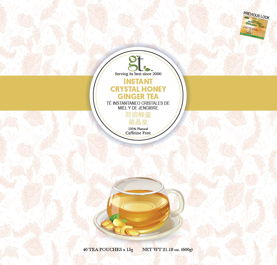 Instant Crystal Honey Ginger Tea (40 Tea Bags)